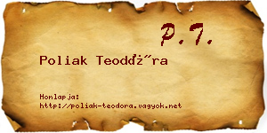 Poliak Teodóra névjegykártya